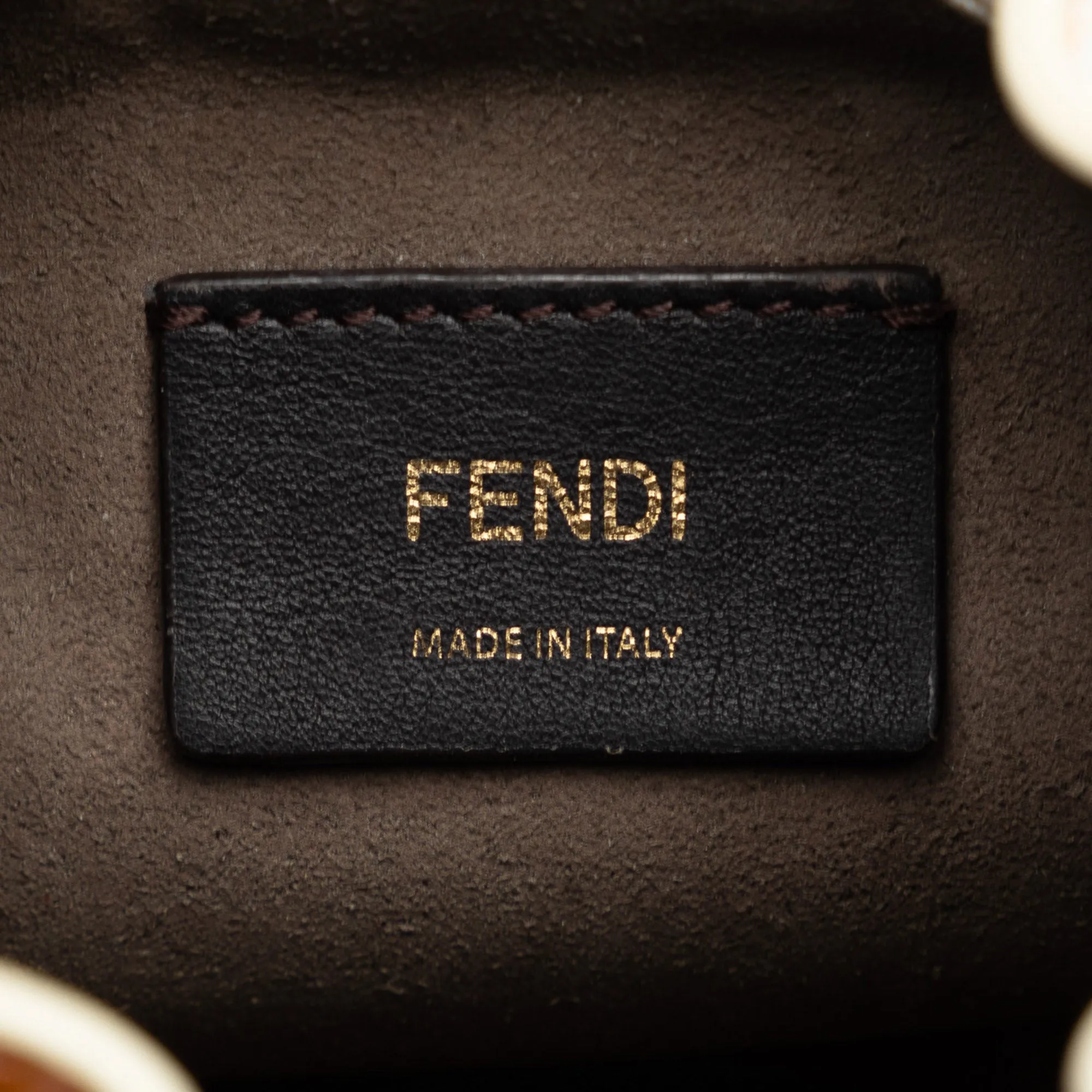 Orange Fendi FF Embossed Striped Mini Mon Tresor Bucket Bag