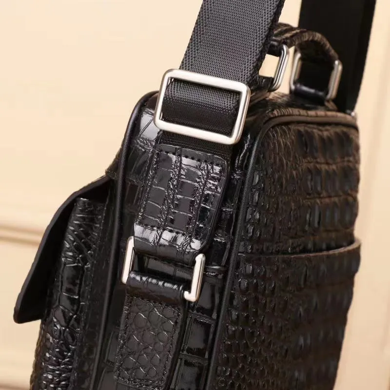 Pakar Crocodile Embossed Flap Men's Satchel