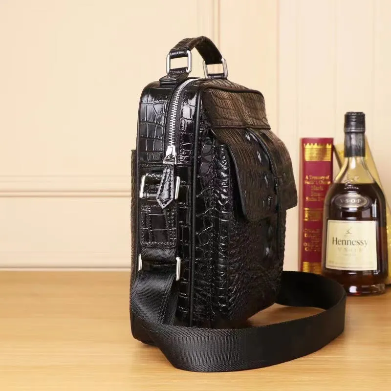 Pakar Crocodile Embossed Flap Men's Satchel