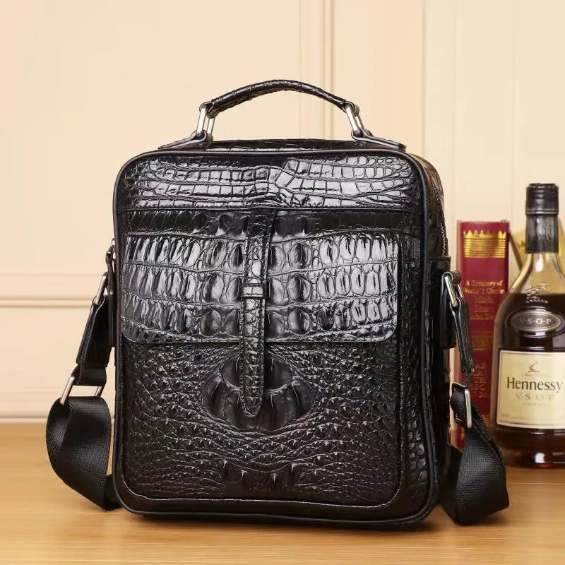 Pakar Crocodile Embossed Flap Men's Satchel