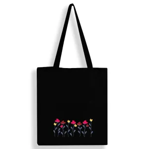 Peach Blossom Women's Cotton Printed Tote Bag With Zipper and Pouch