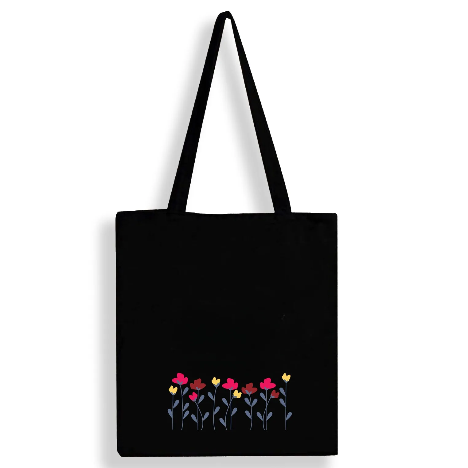 Peach Blossom Women's Cotton Printed Tote Bag With Zipper and Pouch
