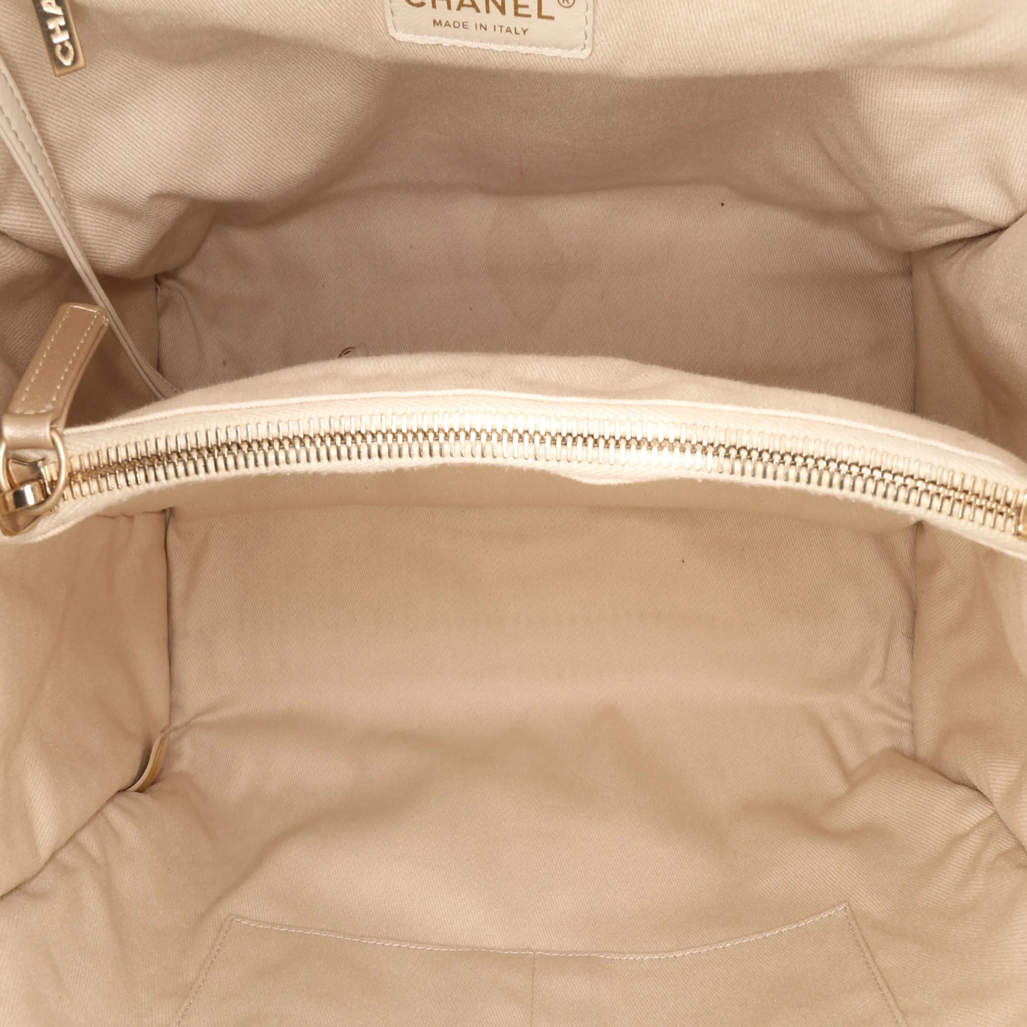 Perforated Metallic Calfskin Up In The Air Tote