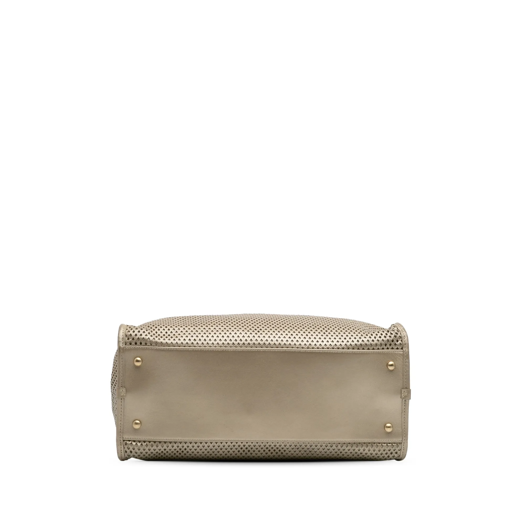 Perforated Metallic Calfskin Up In The Air Tote