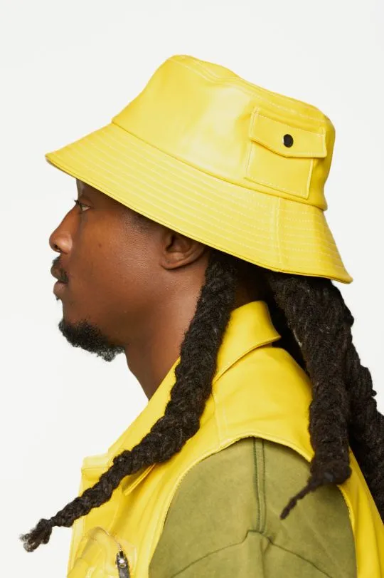 PHEELINGS FLOAT ON CARGO LEATHER BUCKET HAT (CANARY YELLOW)