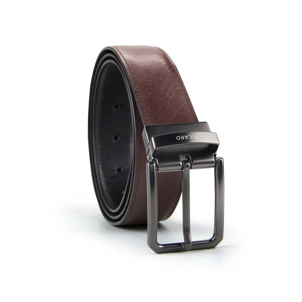 Picard Gregory 35mm Easy Flip Reversible Men's Leather Belt with Quality Pin Buckle  (Black/Brown)