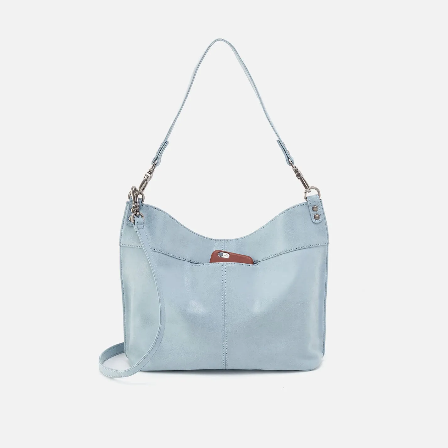 Pier Shoulder Bag In Buffed Leather - Sky