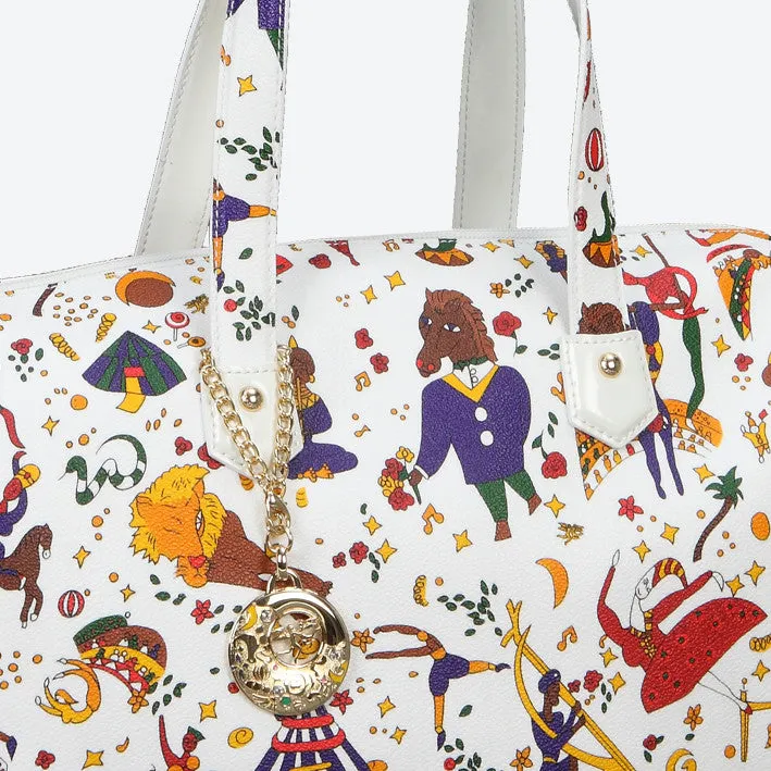 Piero Guidi Magic Circus - 12 x 8.5 x 6 in. Vintage White Satchel