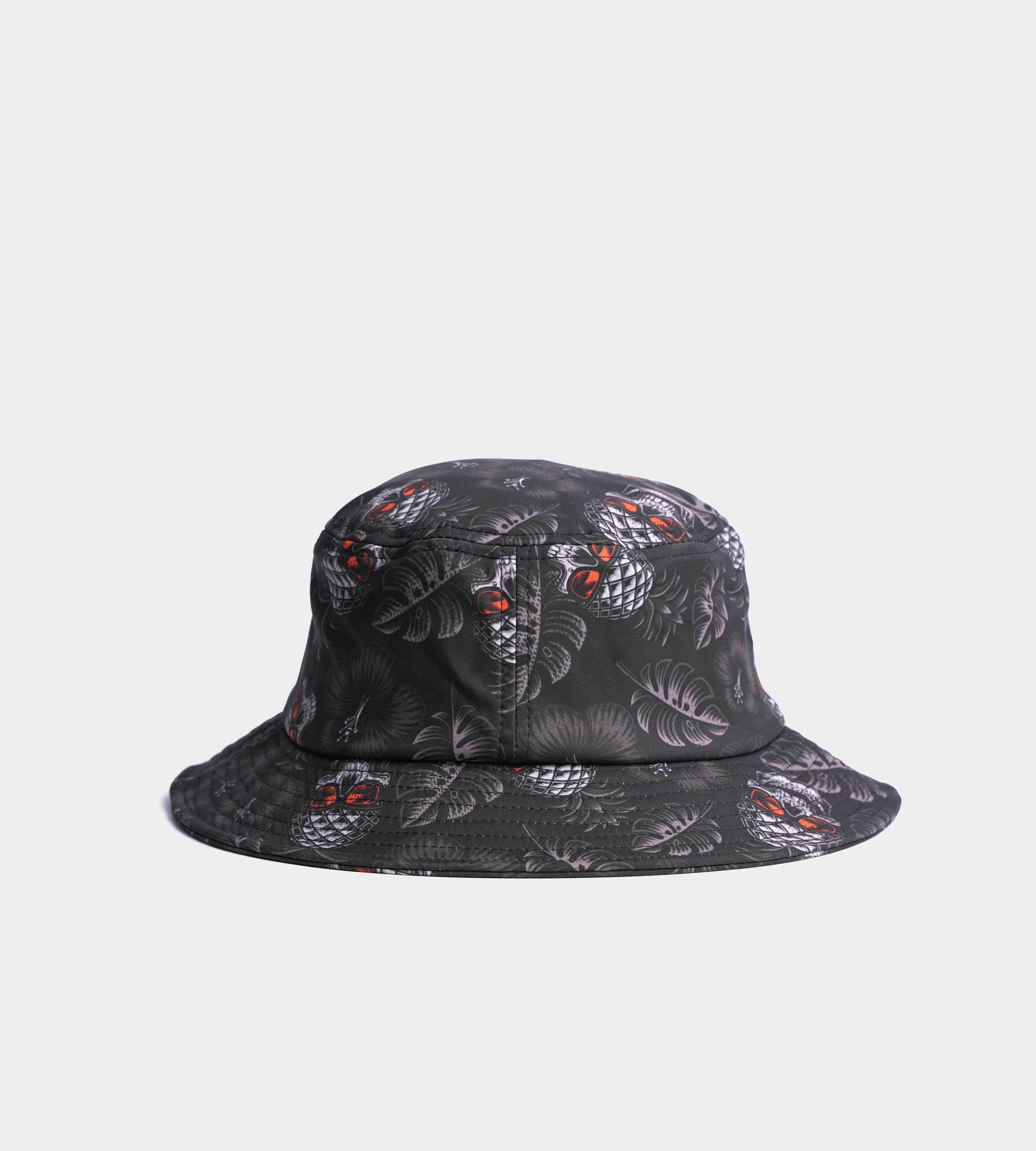 PINEAPPLE SKULLZ BUCKET HAT - BLACK / ORANGE