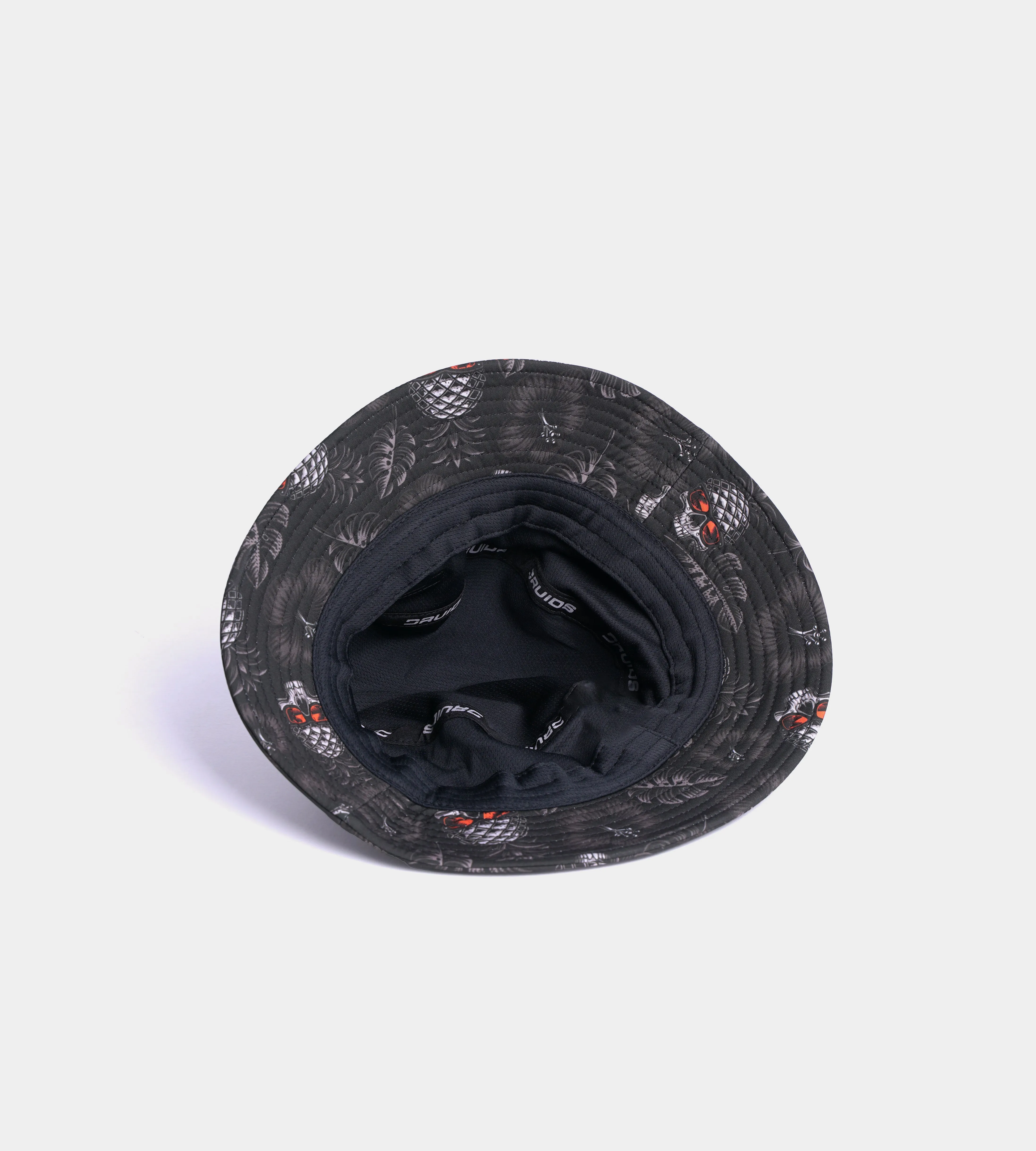 PINEAPPLE SKULLZ BUCKET HAT - BLACK / ORANGE