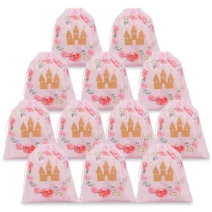 Pink Drawstring Bags For Girls Princess Birthday Party Supplies(0 X