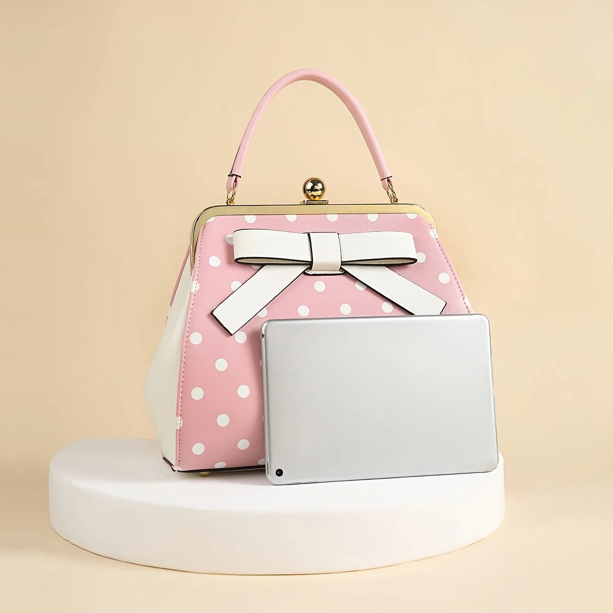Polka Dot Patent Leather Satchel
