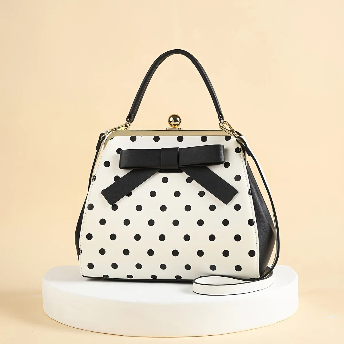 Polka Dot Patent Leather Satchel