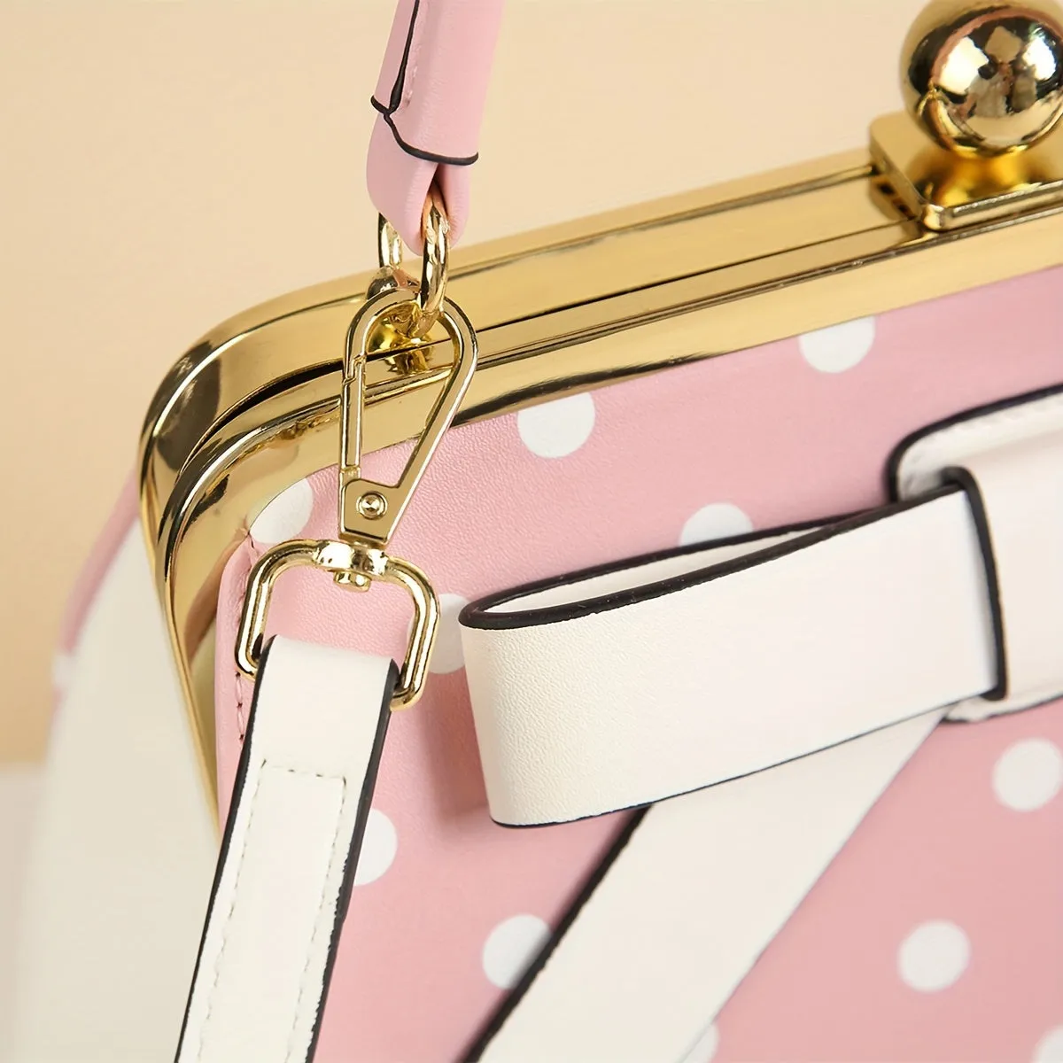 Polka Dot Patent Leather Satchel