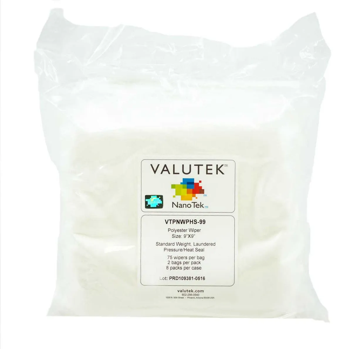 Polyester Knit Wiper Pressure Heat Sealed Edge 9 x 9 Standard Weight 150ea/Bag 8 Bags/Case