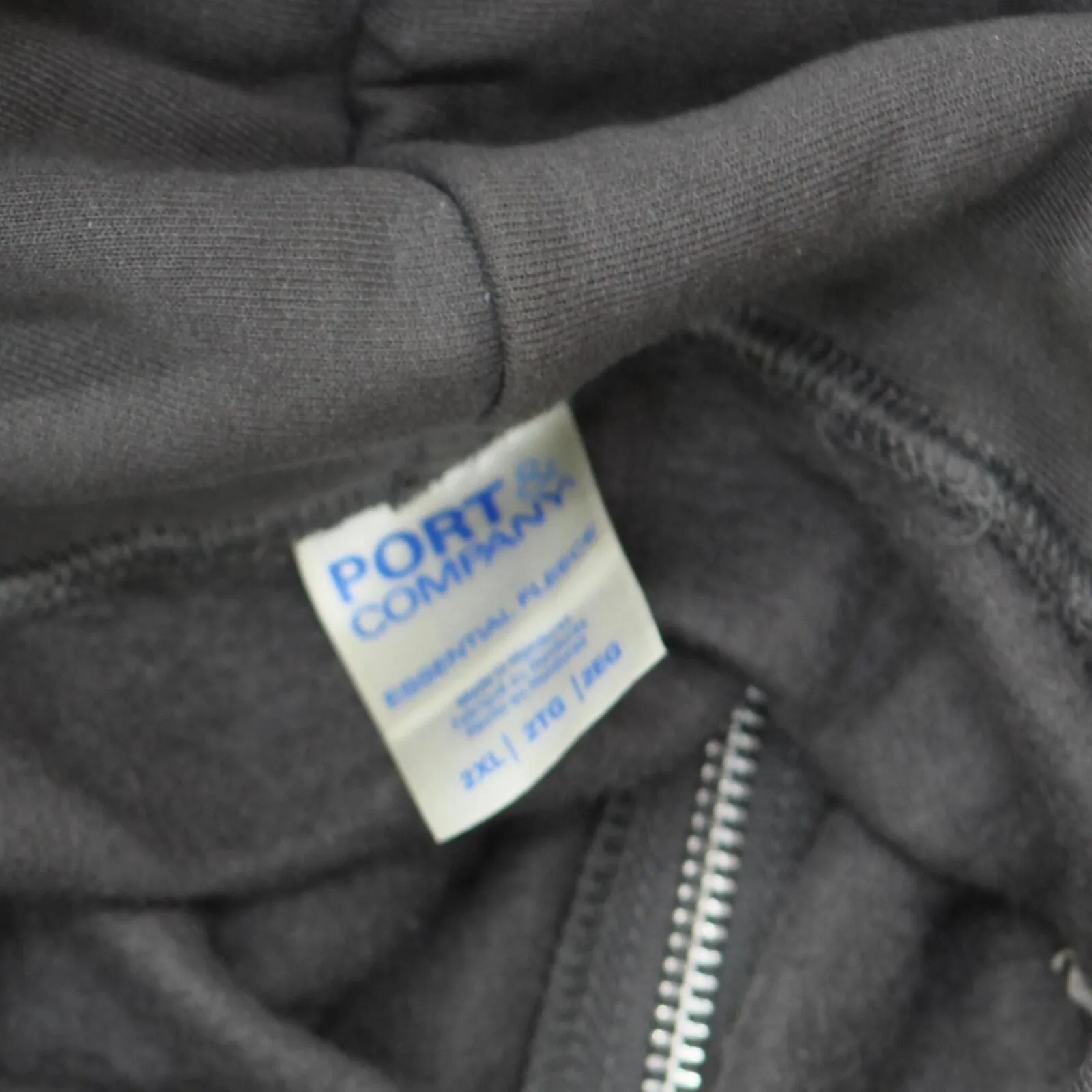 Port and Company Interiors Home Embroidered Full Zip Hooded Sweatshirt Gray 2XL