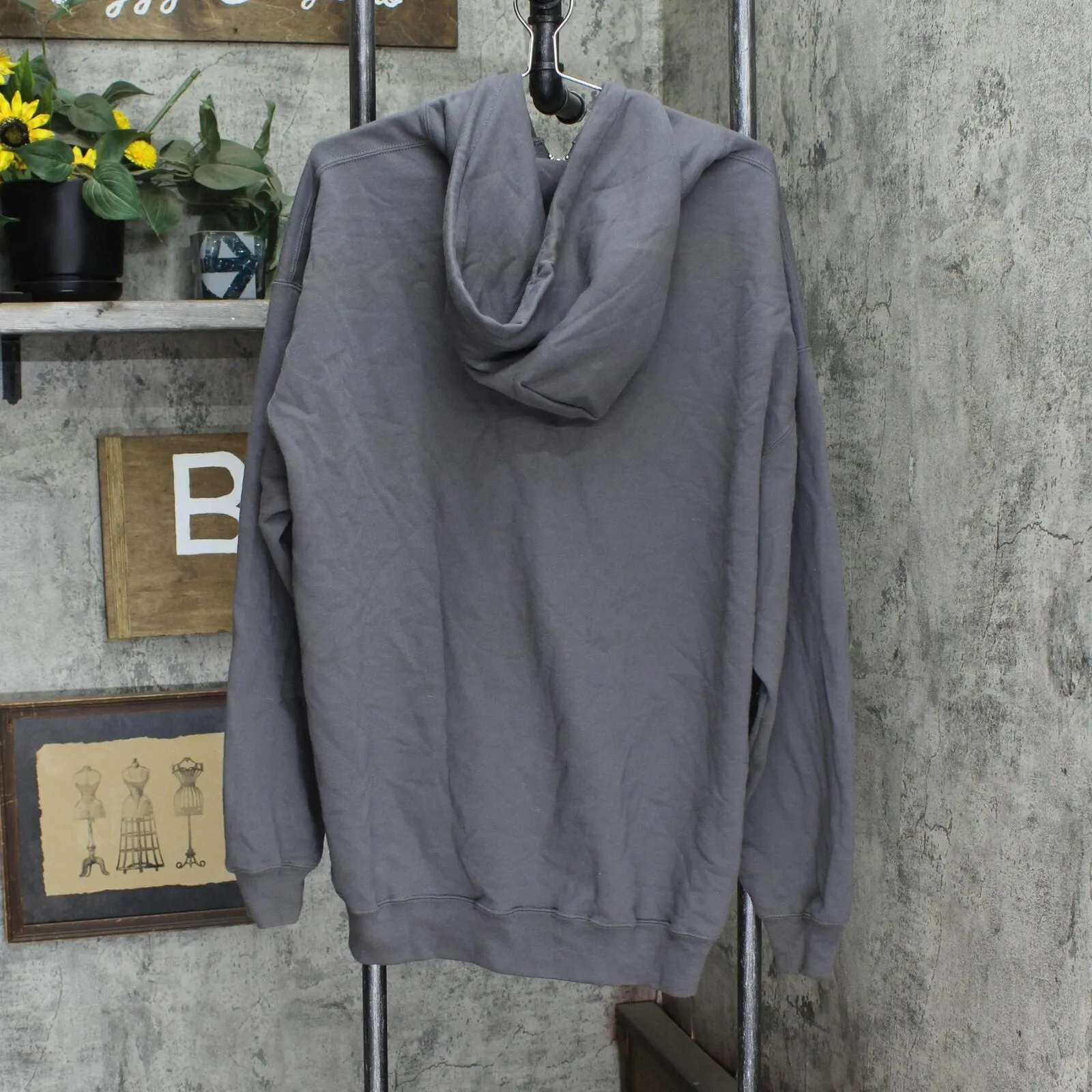 Port and Company Interiors Home Embroidered Full Zip Hooded Sweatshirt Gray 2XL