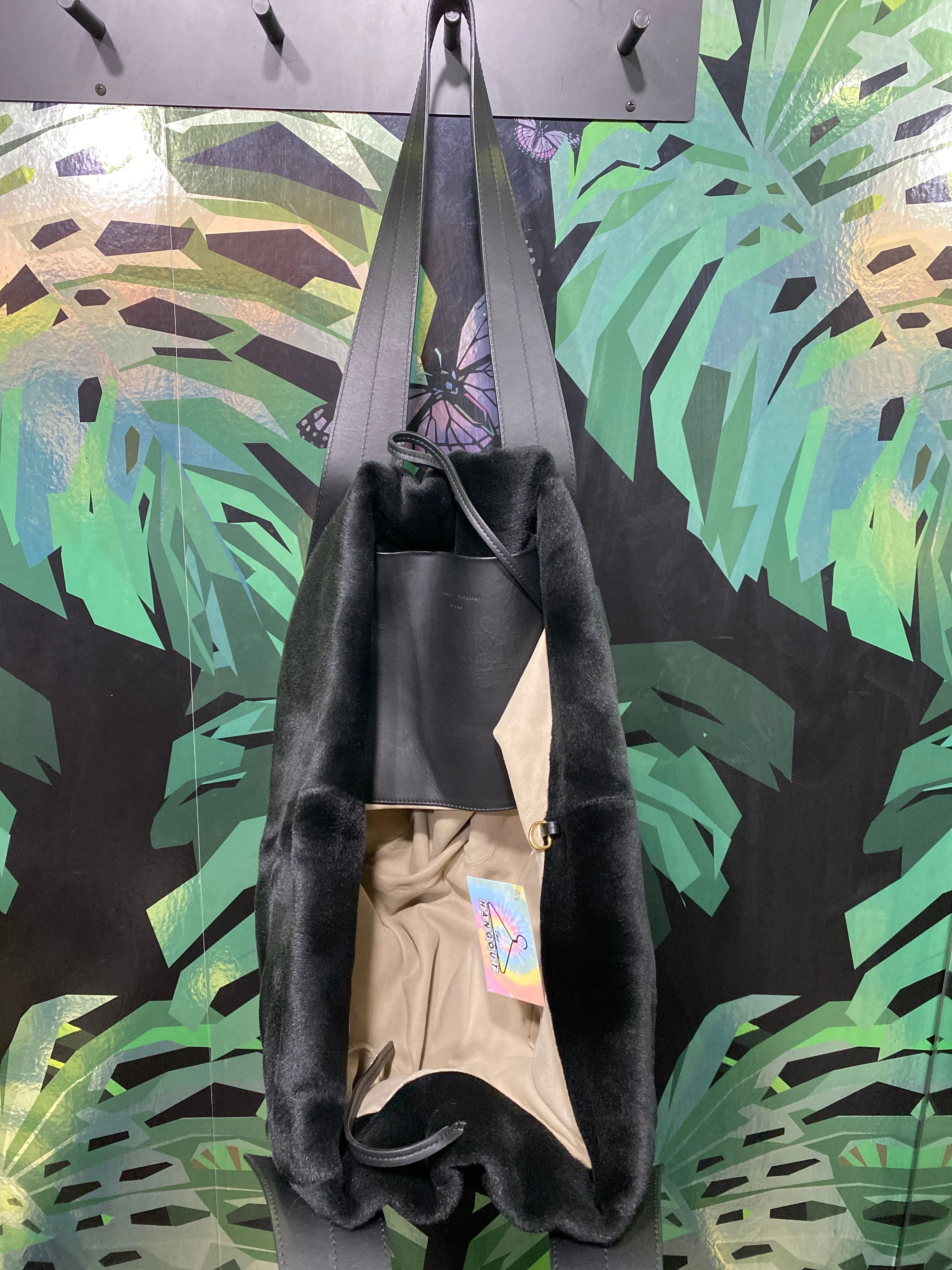 Proenza Schouler "TOBO" Black Shaved Pony Hair and XL Leather Tote
