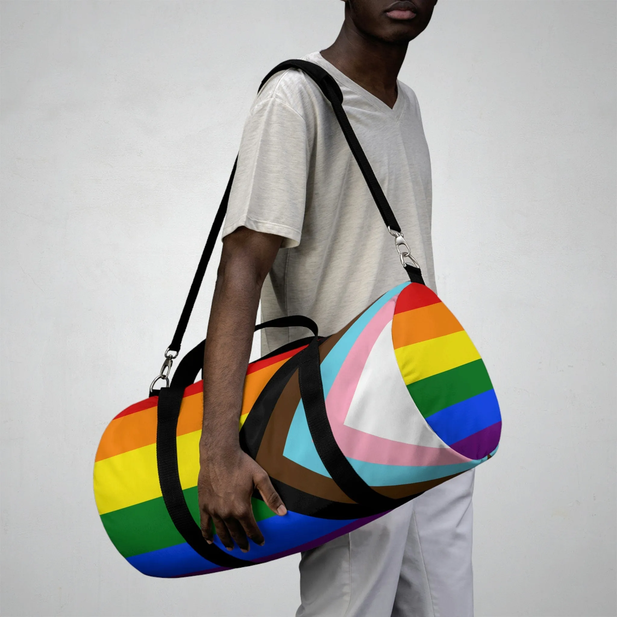 Progress Pride Rainbow Flag LGBTQ   pride Duffel Bag