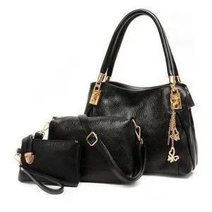 PU Handbag Messenger Bag Purse 3 Sets