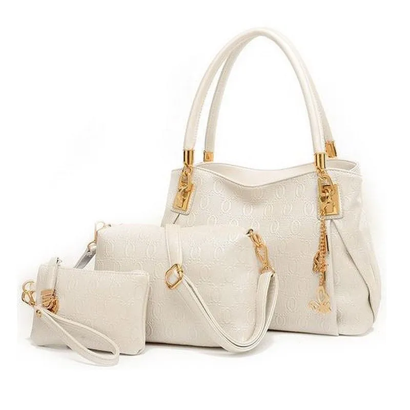 PU Handbag Messenger Bag Purse 3 Sets