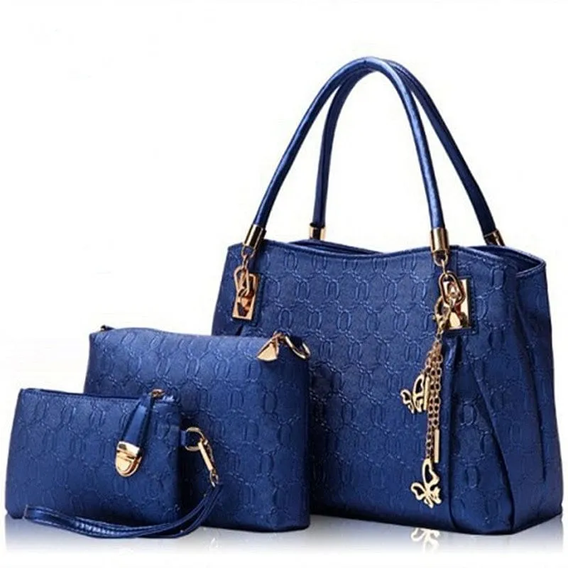PU Handbag Messenger Bag Purse 3 Sets