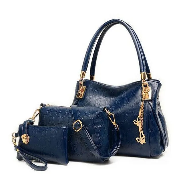 PU Handbag Messenger Bag Purse 3 Sets