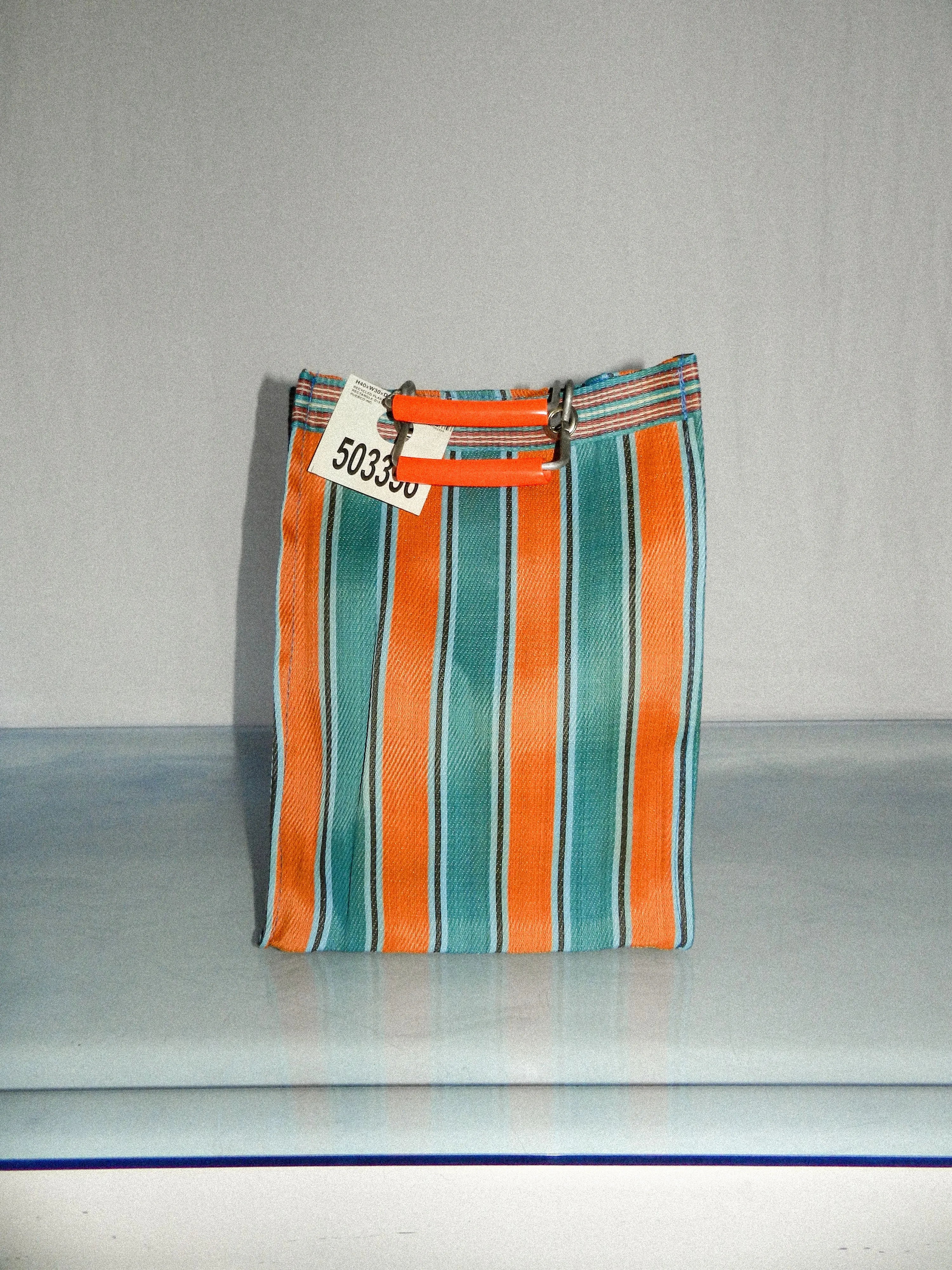 PUEBCO • Recycled Plastic Stripe Bag D15 in Red/Blue