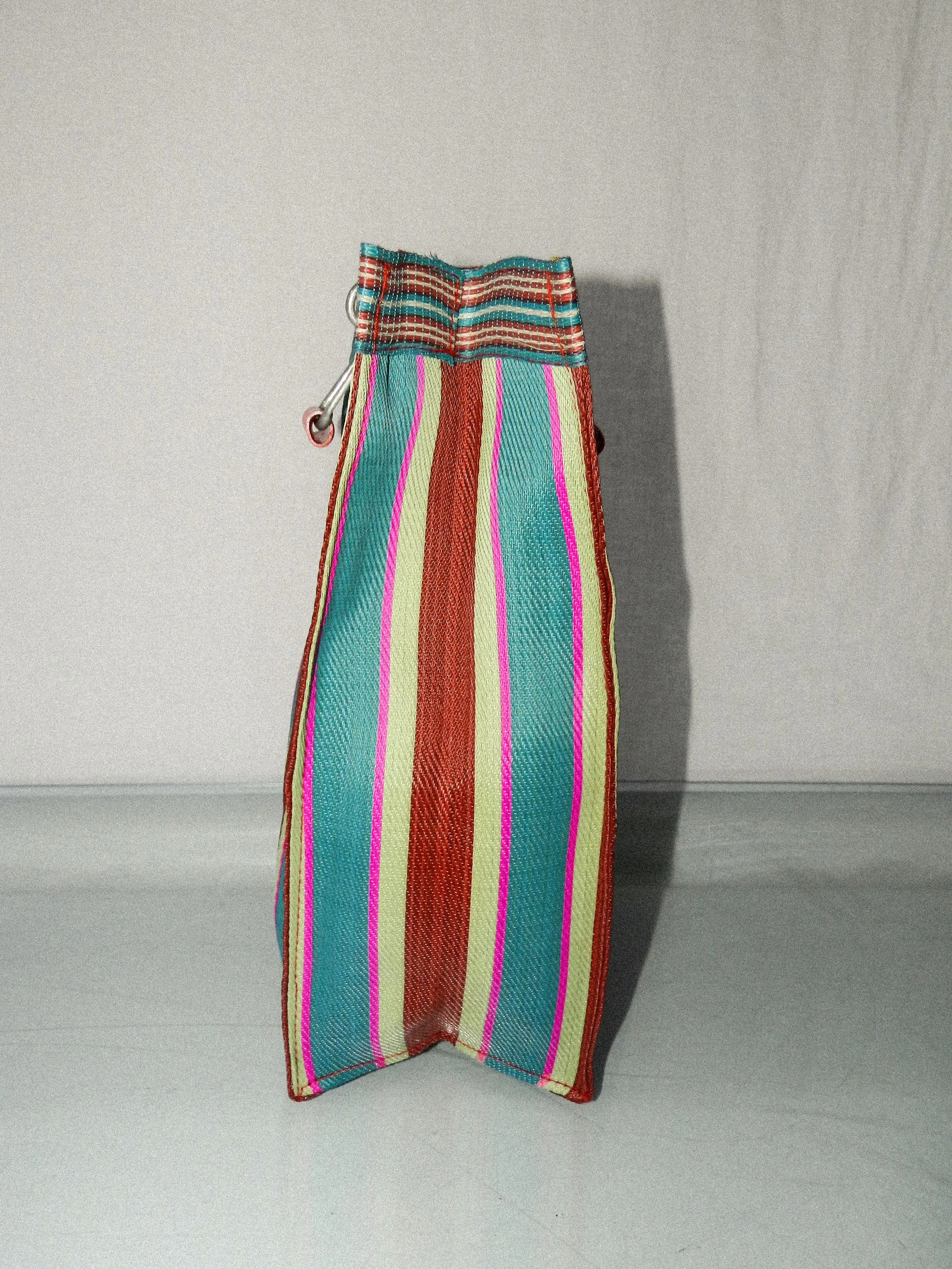 PUEBCO • Recycled Plastic Stripe Bag D15 in Red/Blue