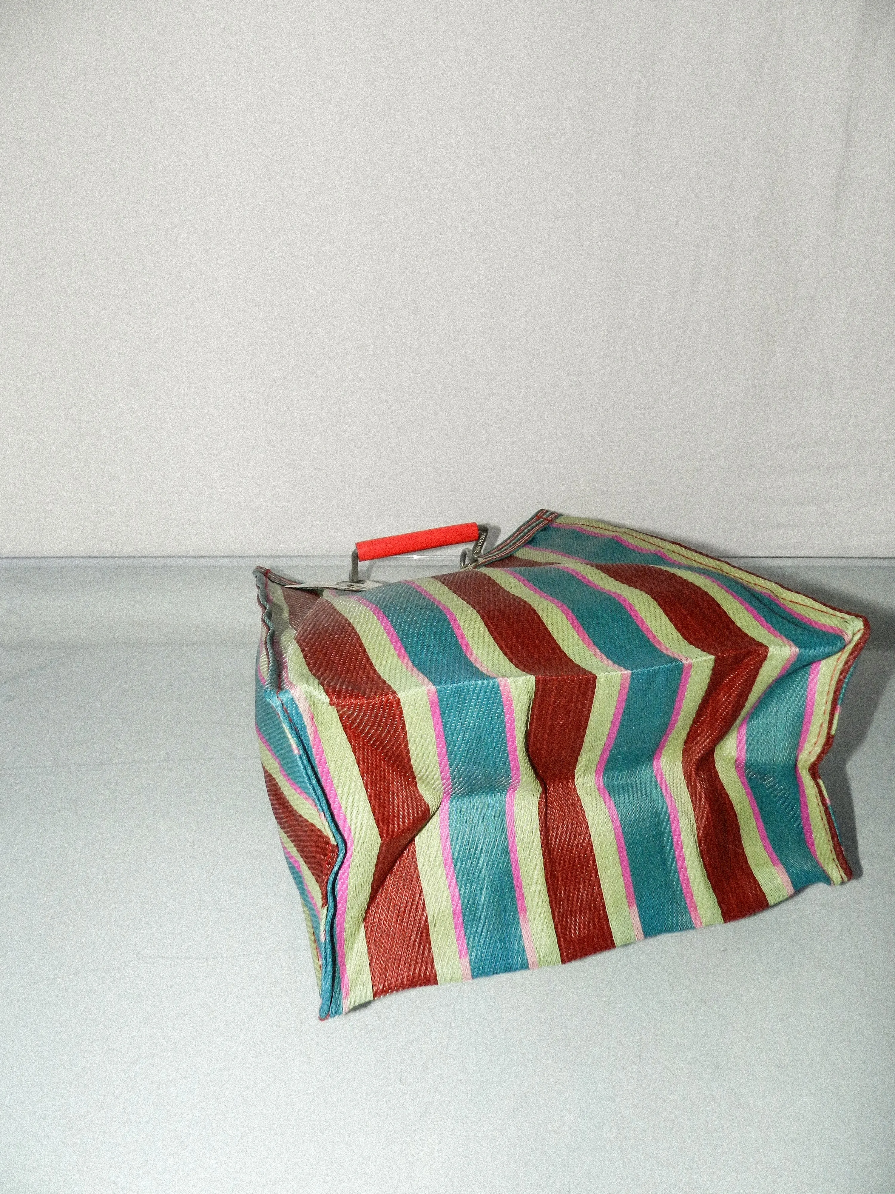 PUEBCO • Recycled Plastic Stripe Bag D15 in Red/Blue