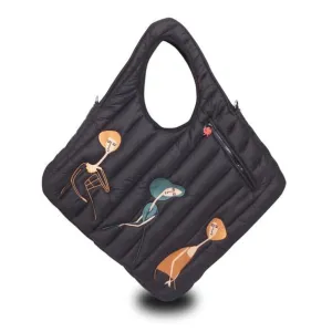 Puffer Diagonal Tote Bag with Girl Figures - MODIGLIANI - Reversible