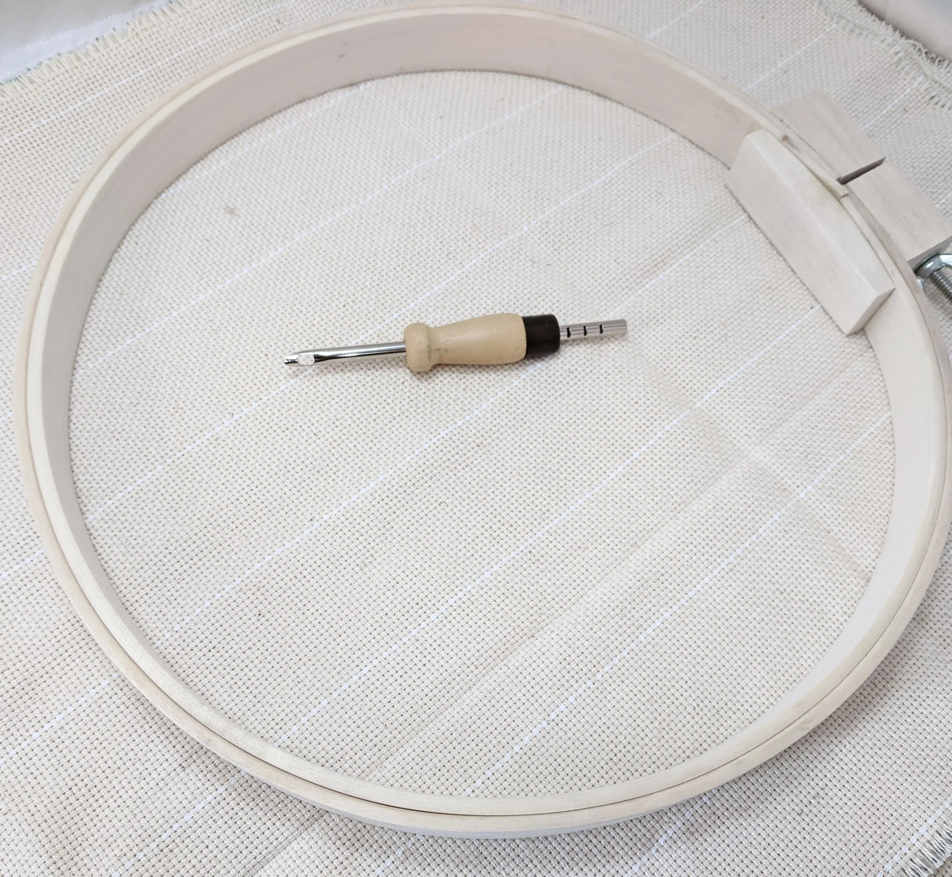Punch Needle Essential Tool Kit for Beginners or Travel - Hoop, Punch, Monks Cloth, Instructions