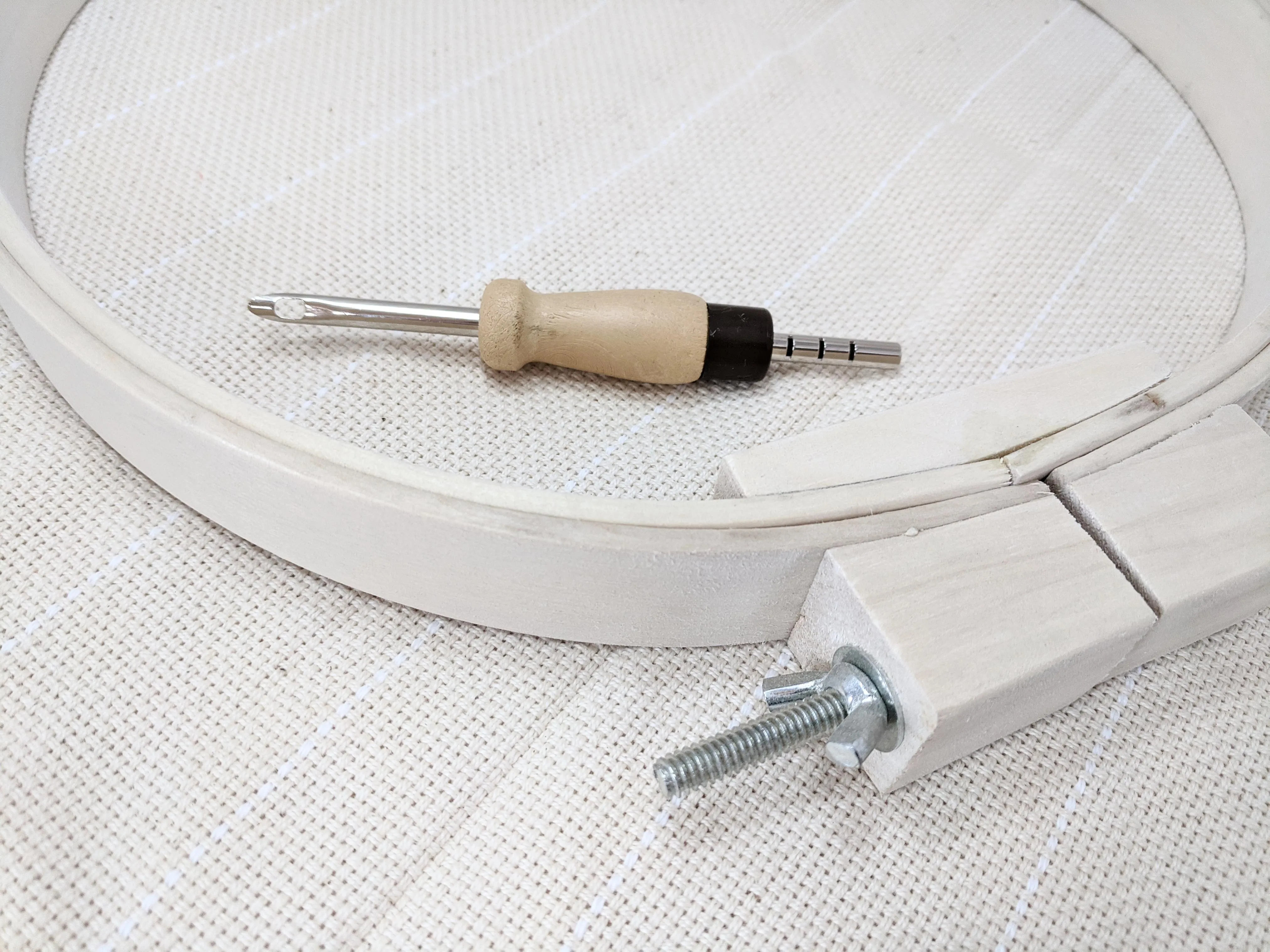 Punch Needle Essential Tool Kit for Beginners or Travel - Hoop, Punch, Monks Cloth, Instructions