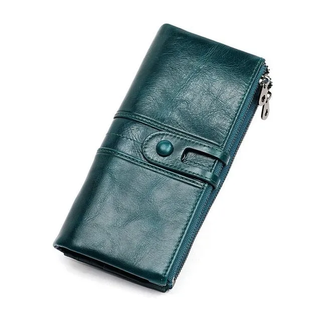 Purses Long Zipper Genuine Leather Ladies Clutch Bags