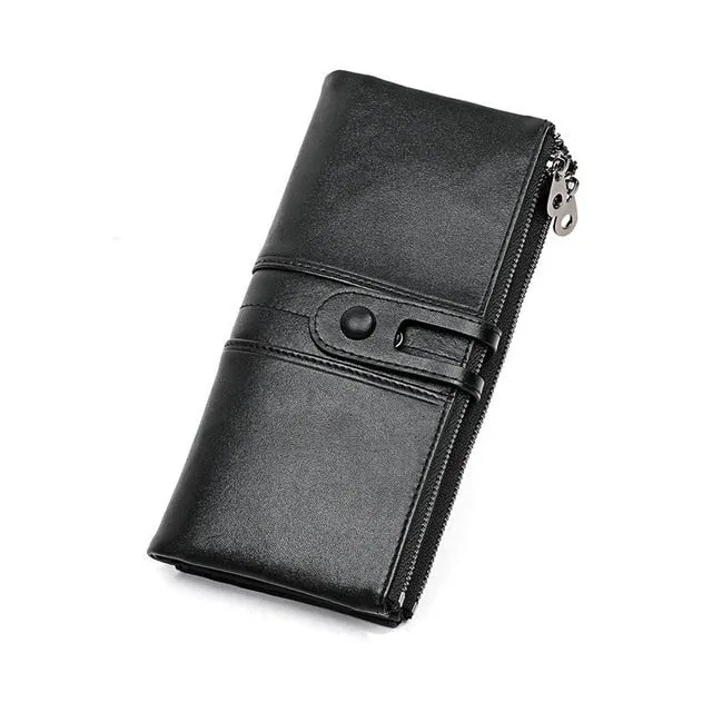 Purses Long Zipper Genuine Leather Ladies Clutch Bags
