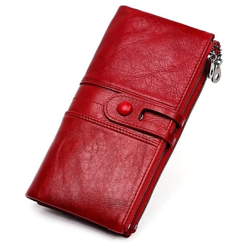 Purses Long Zipper Genuine Leather Ladies Clutch Bags