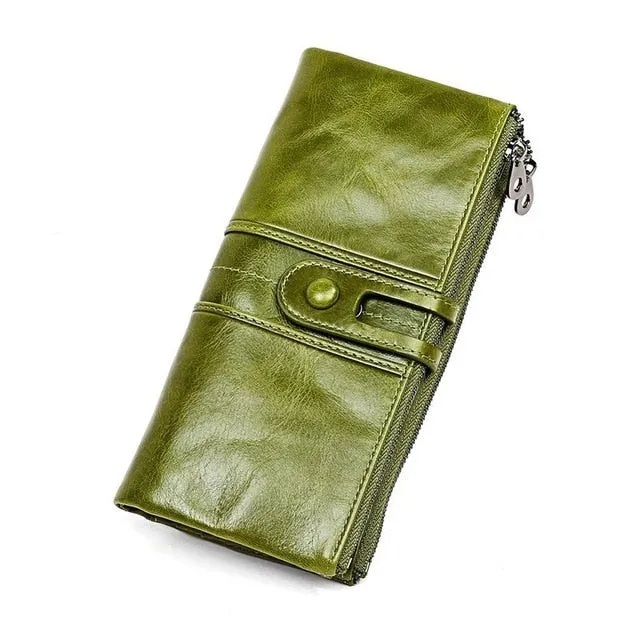 Purses Long Zipper Genuine Leather Ladies Clutch Bags