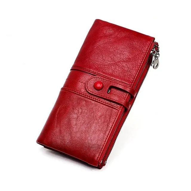 Purses Long Zipper Genuine Leather Ladies Clutch Bags