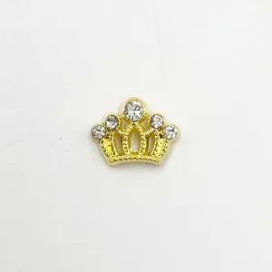 Queen - Nail Charms 10pc - #159 Gold Tiaras with White Stones