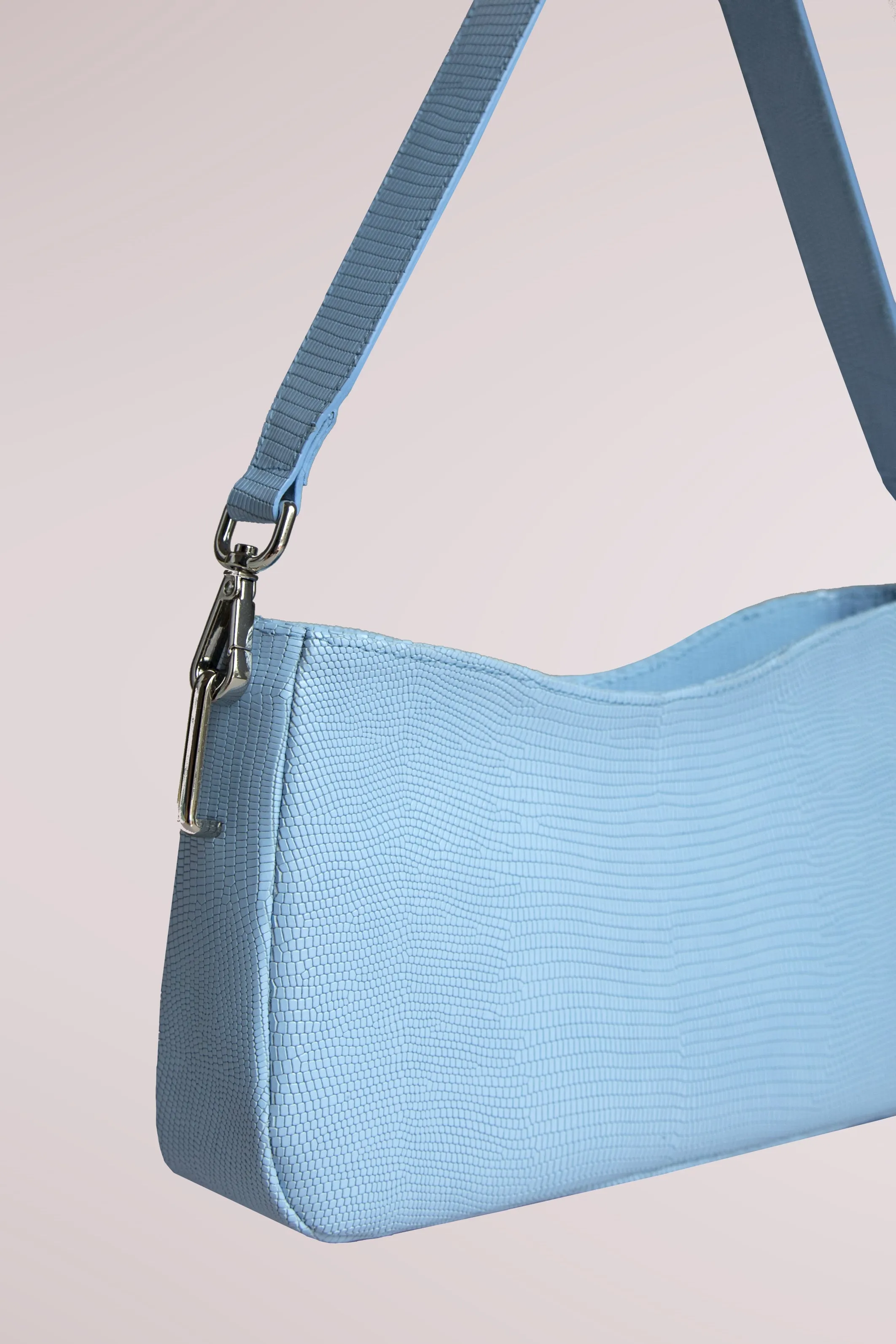 QUERIDA SHOULDER BAG WITH KNOTS LIZARD SKY BLUE SP