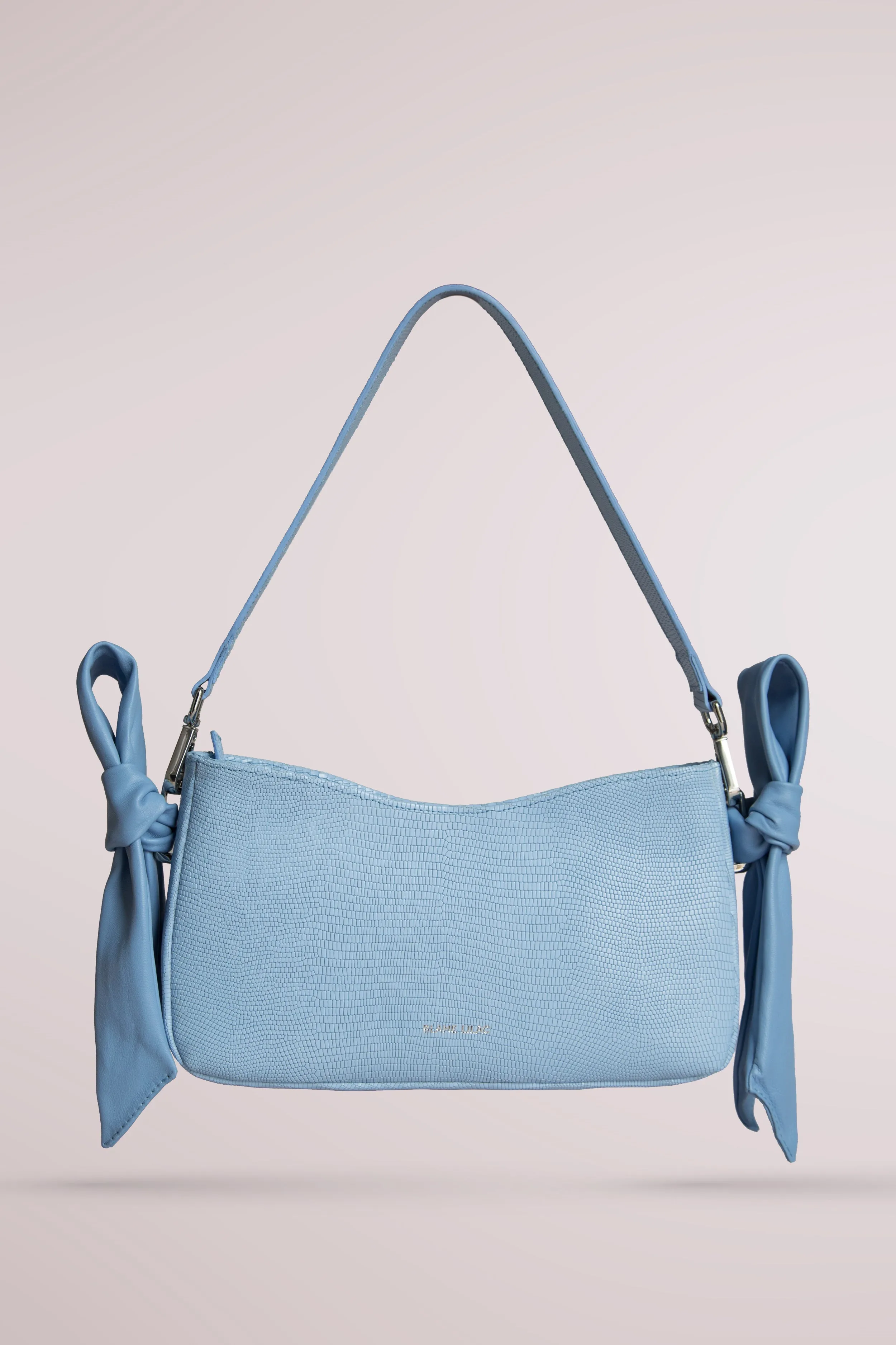 QUERIDA SHOULDER BAG WITH KNOTS LIZARD SKY BLUE SP