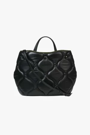 Quilted Leather Signature Bag - Black