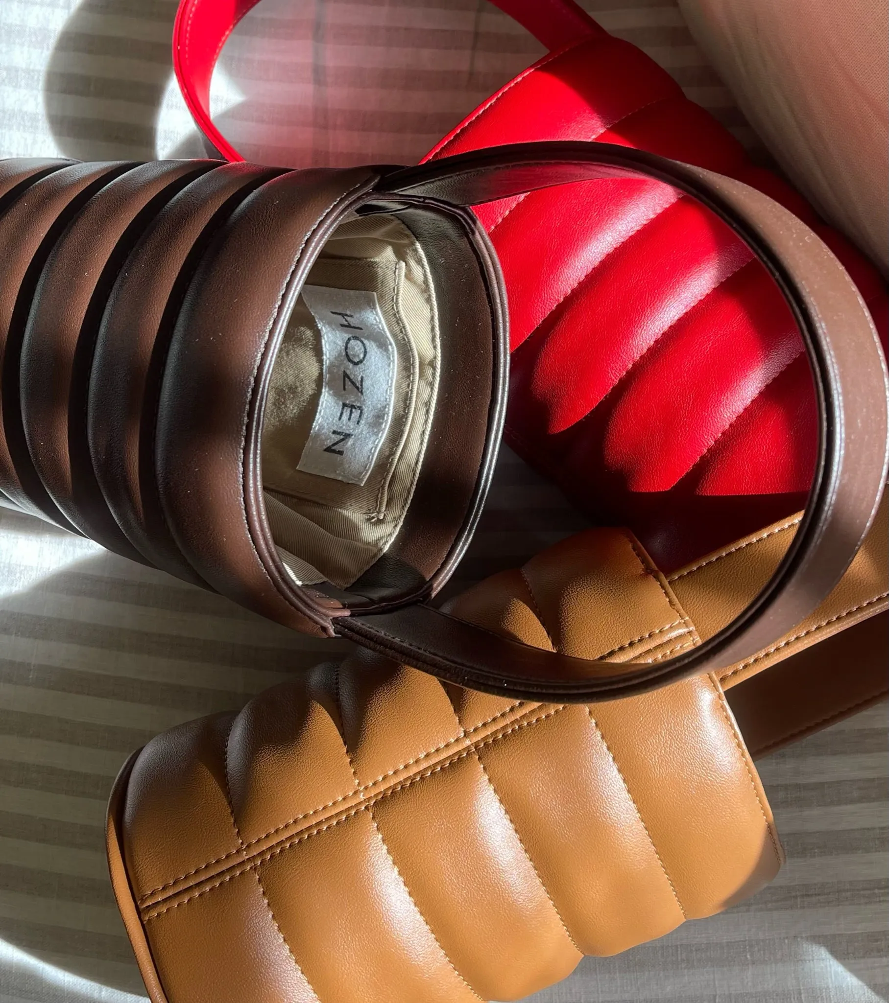 Quilted Mini Bucket Bag • Camel