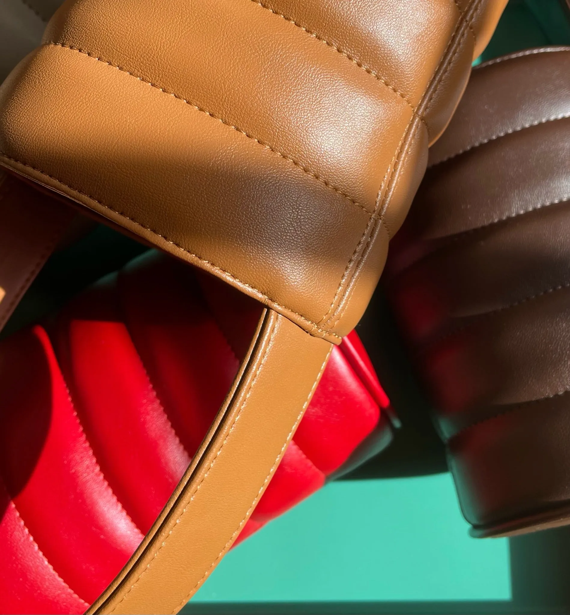 Quilted Mini Bucket Bag • Camel