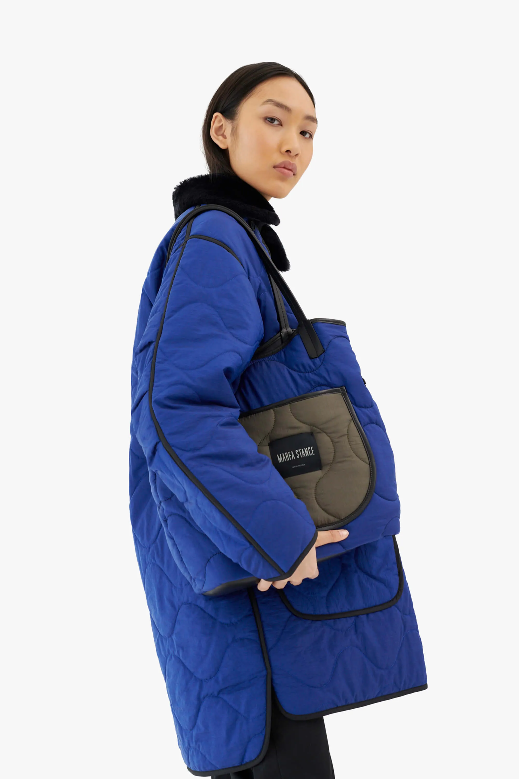 Quilted Signature Tote - Midnight / Cobalt