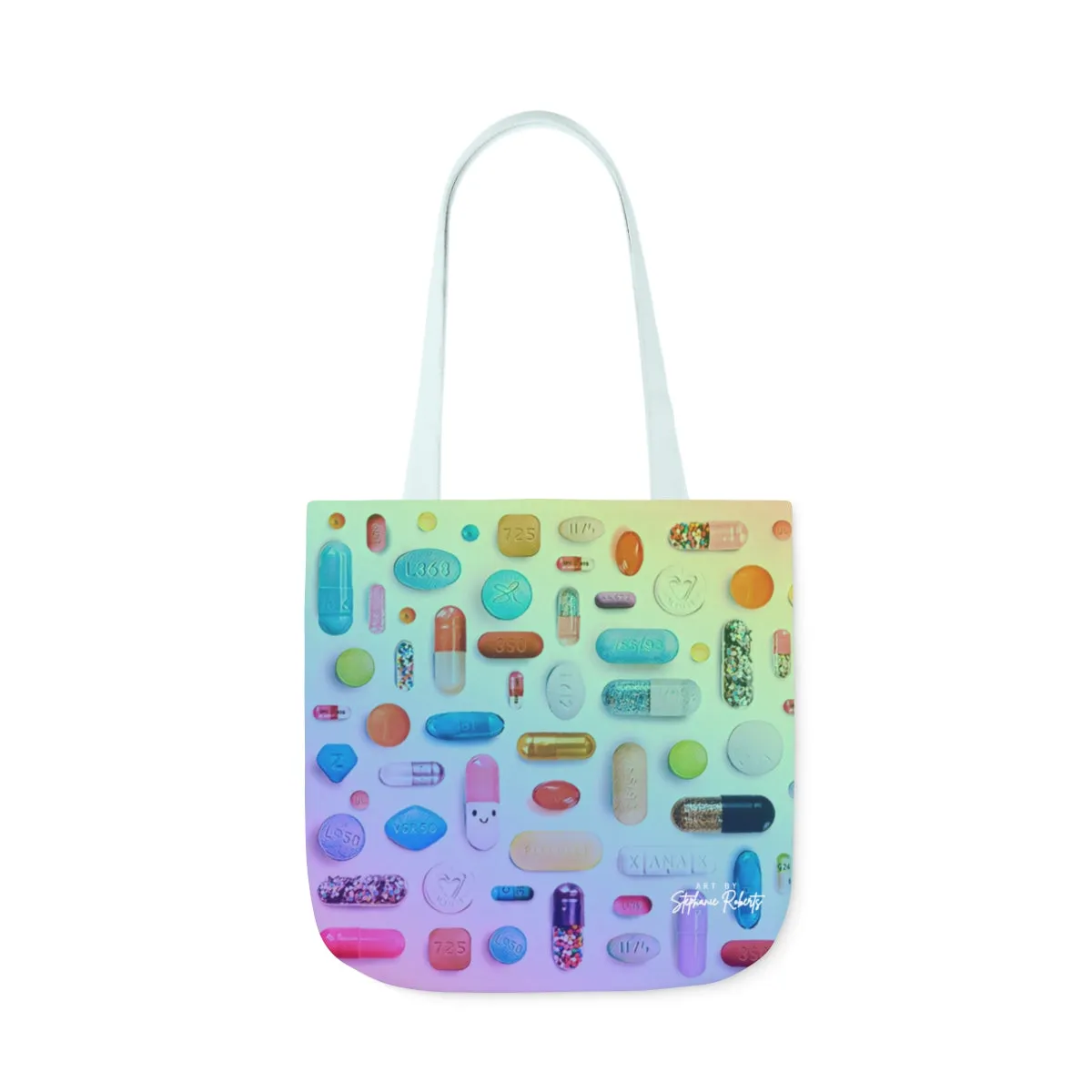 Rainbow Pill Grid - Polyester Canvas Tote Bag