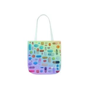 Rainbow Pill Grid - Polyester Canvas Tote Bag
