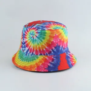 Rainbow Tie-Dyed Reversible Bucket Hat