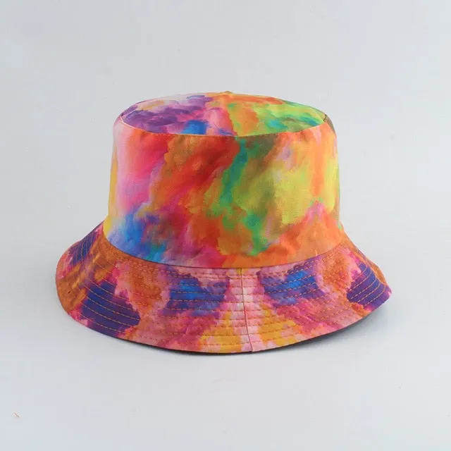 Rainbow Tie-Dyed Reversible Bucket Hat