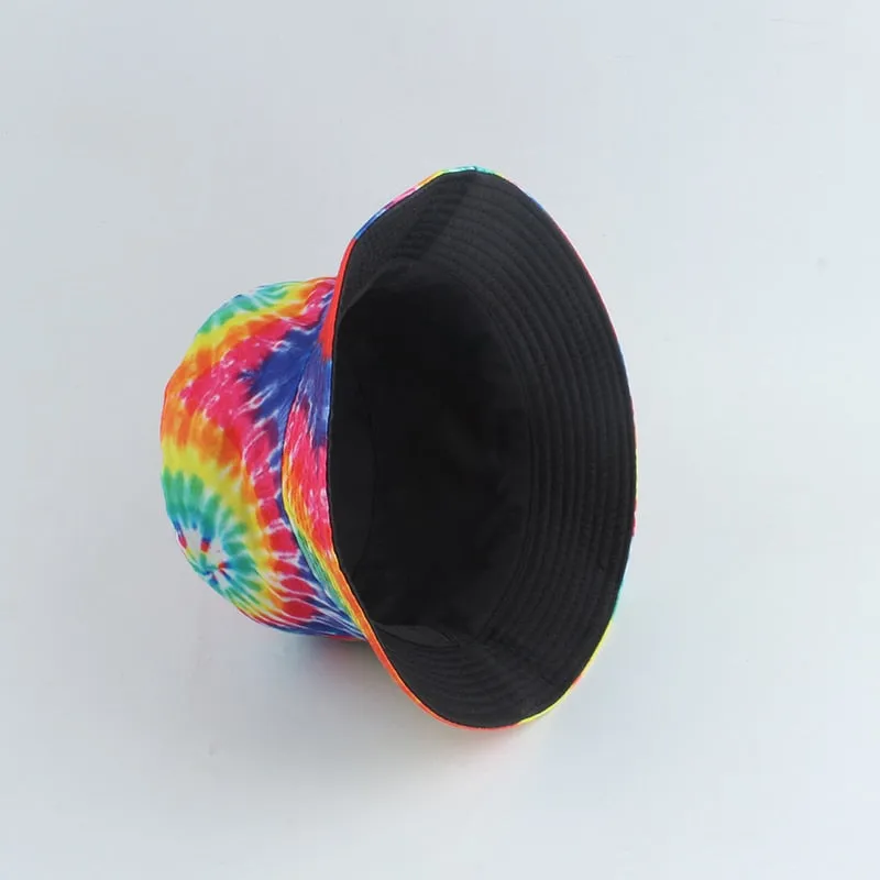 Rainbow Tie-Dyed Reversible Bucket Hat